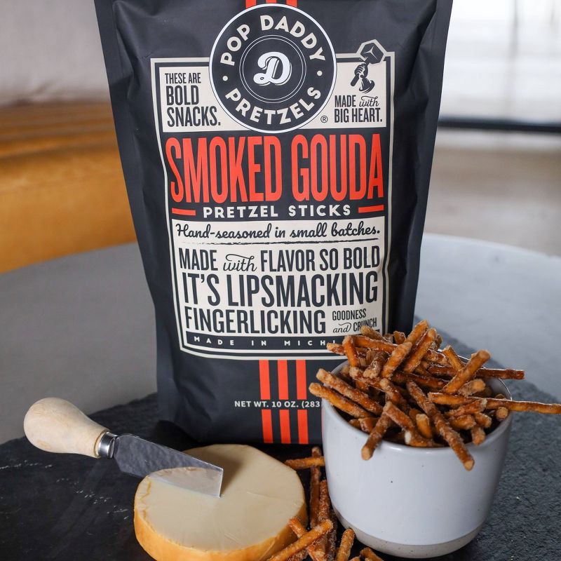 slide 4 of 4, Pop Daddy Seasoned Pretzels - Smoked Gouda - 10oz, 10 oz