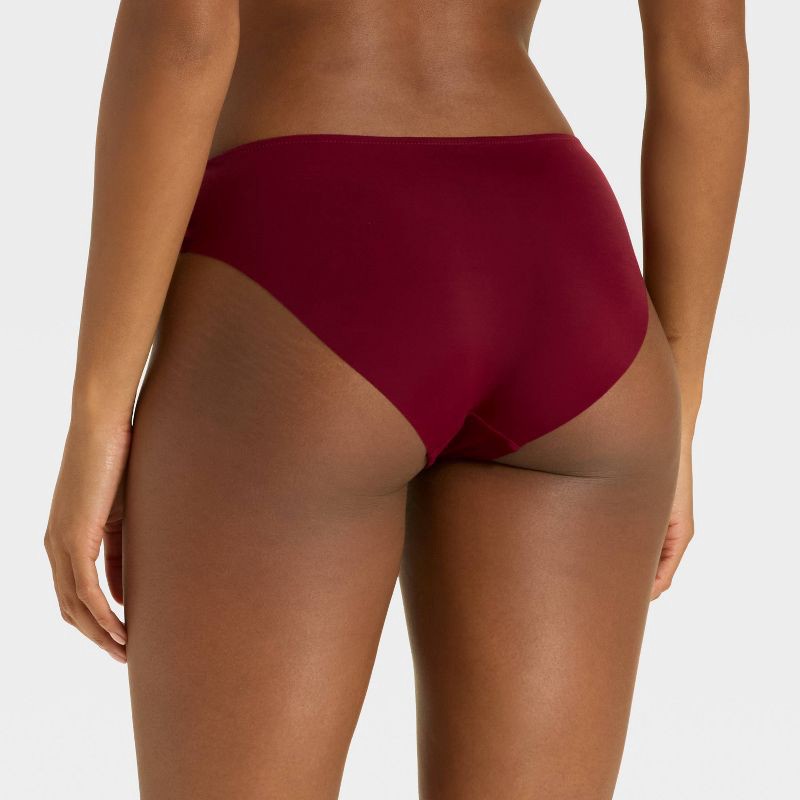 slide 2 of 5, Women's Invisible Edge Lace Bikini Underwear - Auden™ Berry Red M, 1 ct