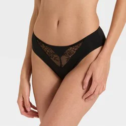 Women's Invisible Edge Lace Bikini Underwear - Auden™ Black XS