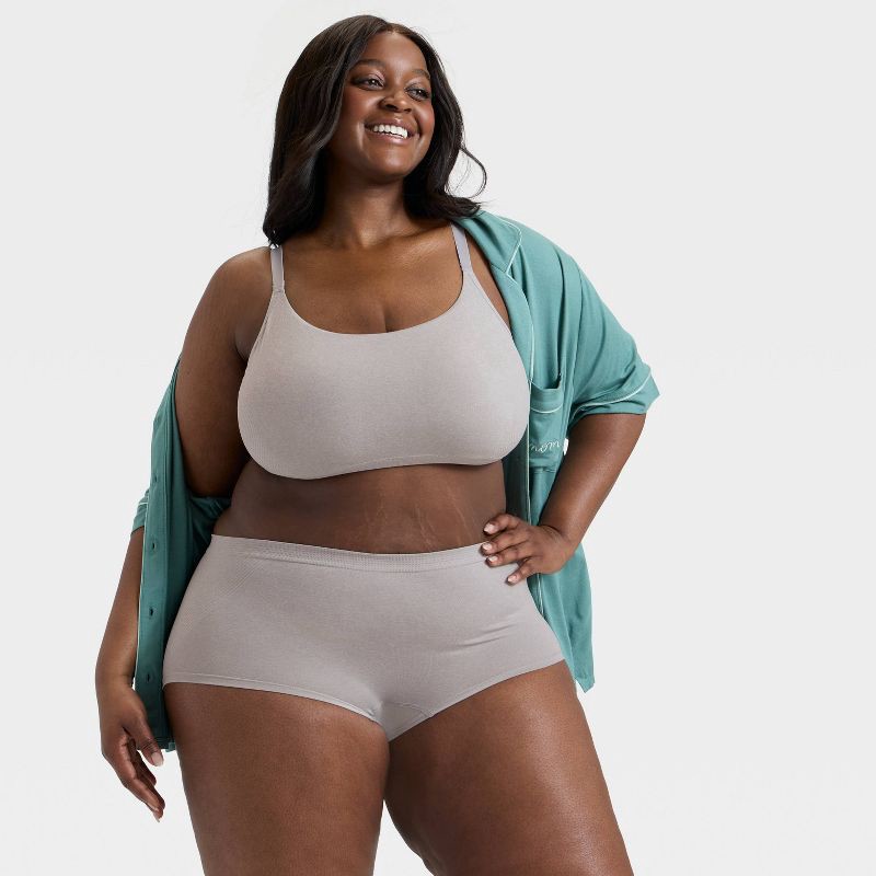 slide 3 of 3, Women's Seamless Boy Shorts Underwear - Auden™ Heathered Gray 2X, 1 ct