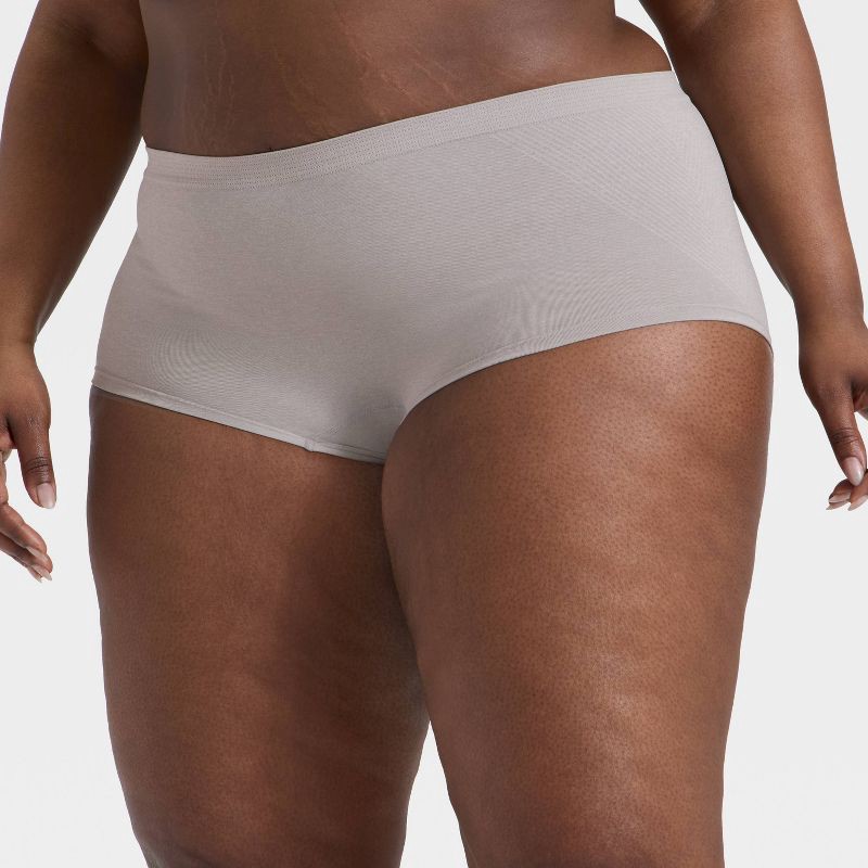 slide 1 of 3, Women's Seamless Boy Shorts Underwear - Auden™ Heathered Gray 3X, 1 ct