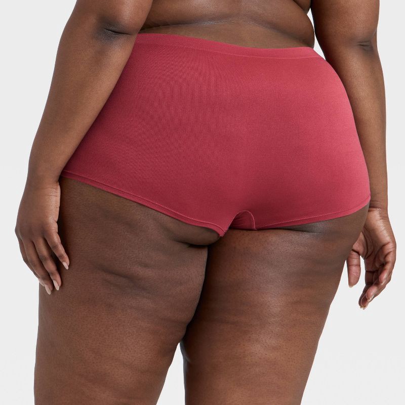 slide 3 of 3, Women's Seamless Boy Shorts Underwear - Auden™ Burgundy 3X, 1 ct