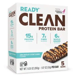 Ready® Dark Chocolate Coconut Almond Protein Bars - 15g Protein - 5ct