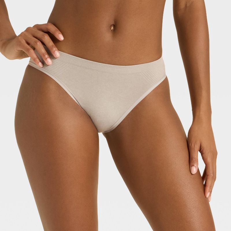slide 1 of 5, Women's Seamless Bikini Underwear - Auden™ Heathered Gray S, 1 ct