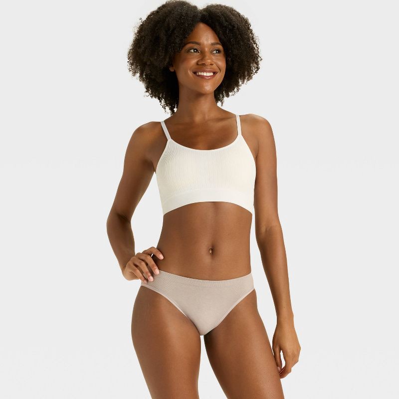 slide 3 of 5, Women's Seamless Bikini Underwear - Auden™ Heathered Gray XL, 1 ct