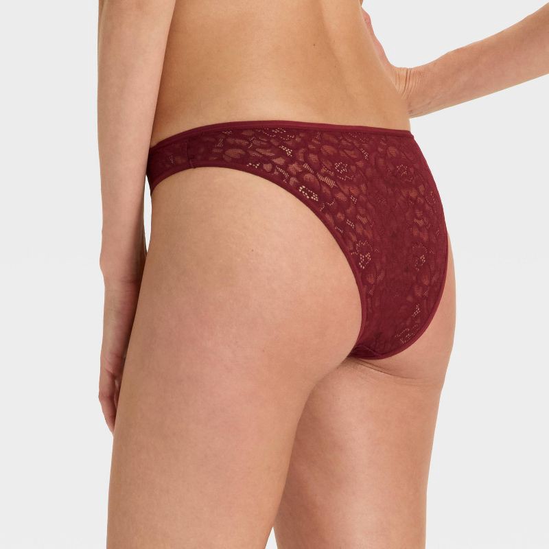 slide 2 of 5, Women's Rose Lace Cheeky Underwear - Auden™ Red XS, 1 ct