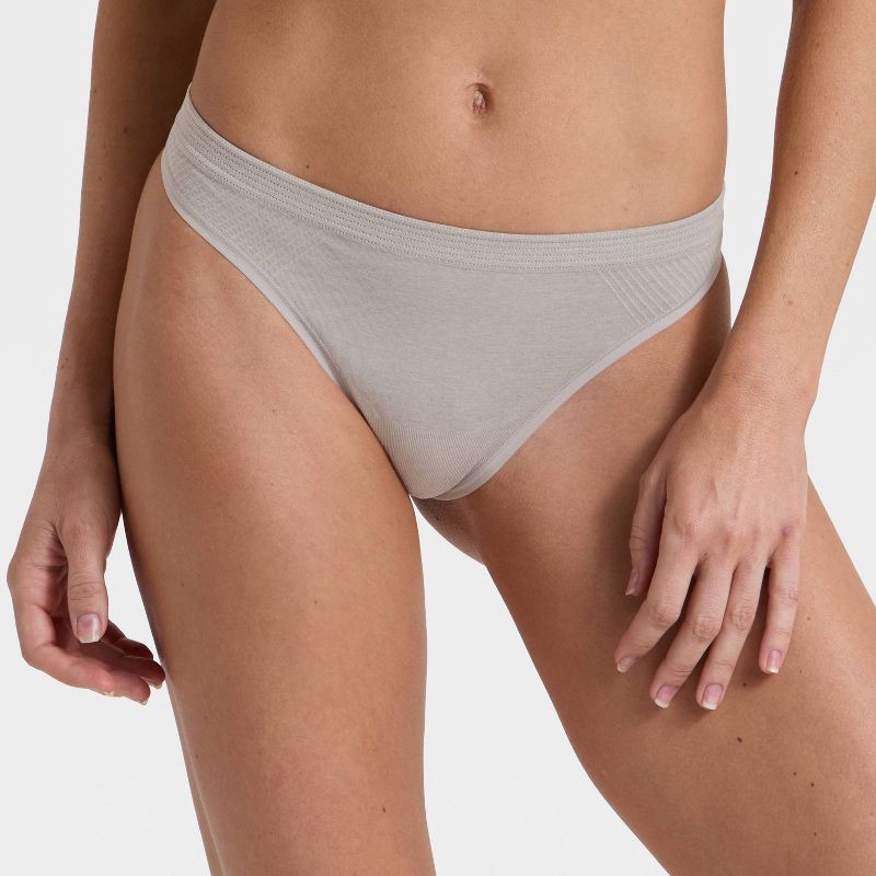 slide 1 of 5, Women's Seamless Thong Underwear - Auden™ Heathered Gray XS, 1 ct