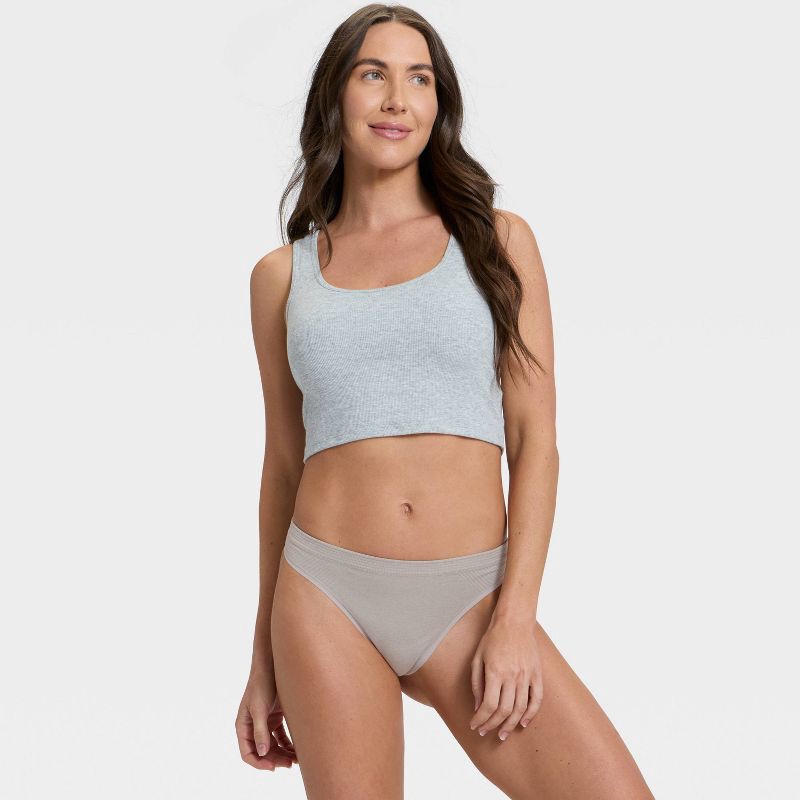 slide 3 of 5, Women's Seamless Thong Underwear - Auden™ Heathered Gray S, 1 ct