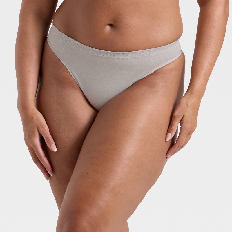 slide 4 of 5, Women's Seamless Thong Underwear - Auden™ Heathered Gray S, 1 ct