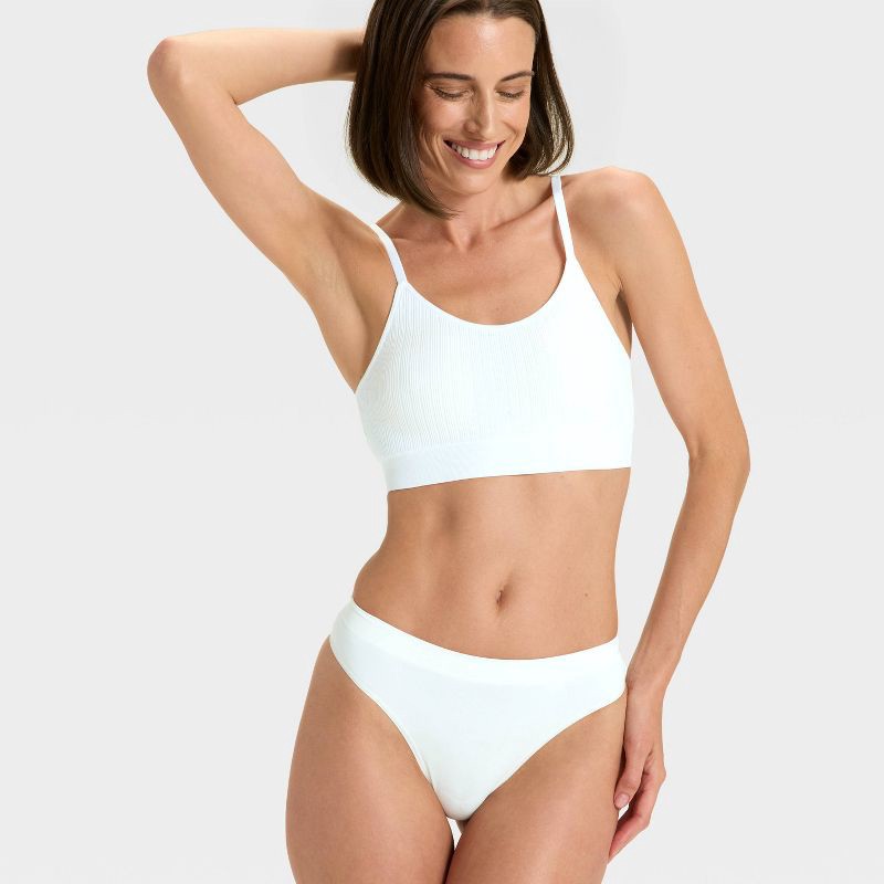 slide 3 of 5, Women's Seamless Thong Underwear - Auden™ White XS, 1 ct