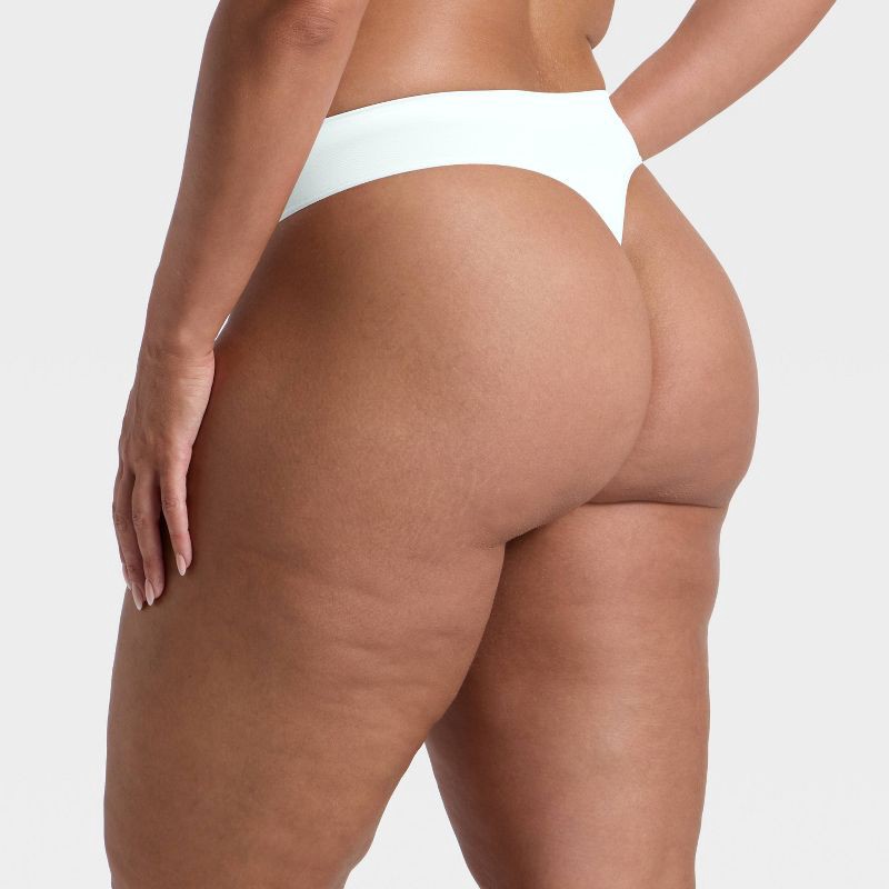 slide 5 of 5, Women's Seamless Thong Underwear - Auden™ White XS, 1 ct