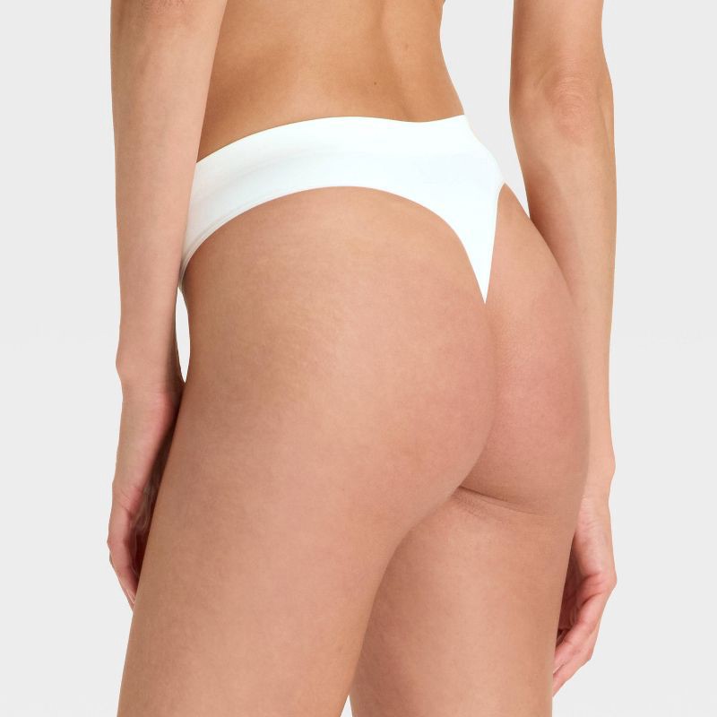 slide 2 of 5, Women's Seamless Thong Underwear - Auden™ White S, 1 ct
