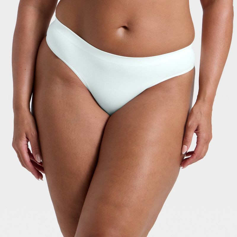 slide 4 of 5, Women's Seamless Thong Underwear - Auden™ White M, 1 ct