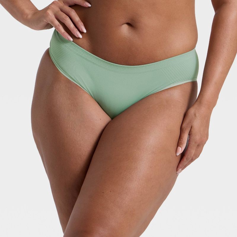 slide 4 of 5, Women's Seamless Bikini Underwear - Auden™ Green XS, 1 ct