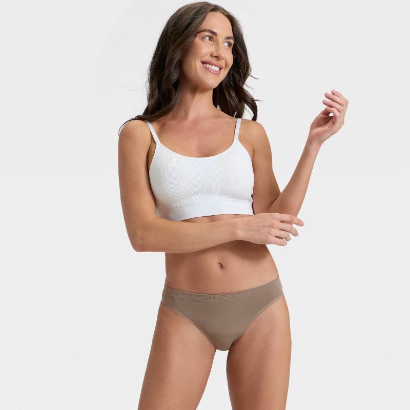 slide 3 of 5, Women's Seamless Thong Underwear - Auden™ Dark Gray S, 1 ct