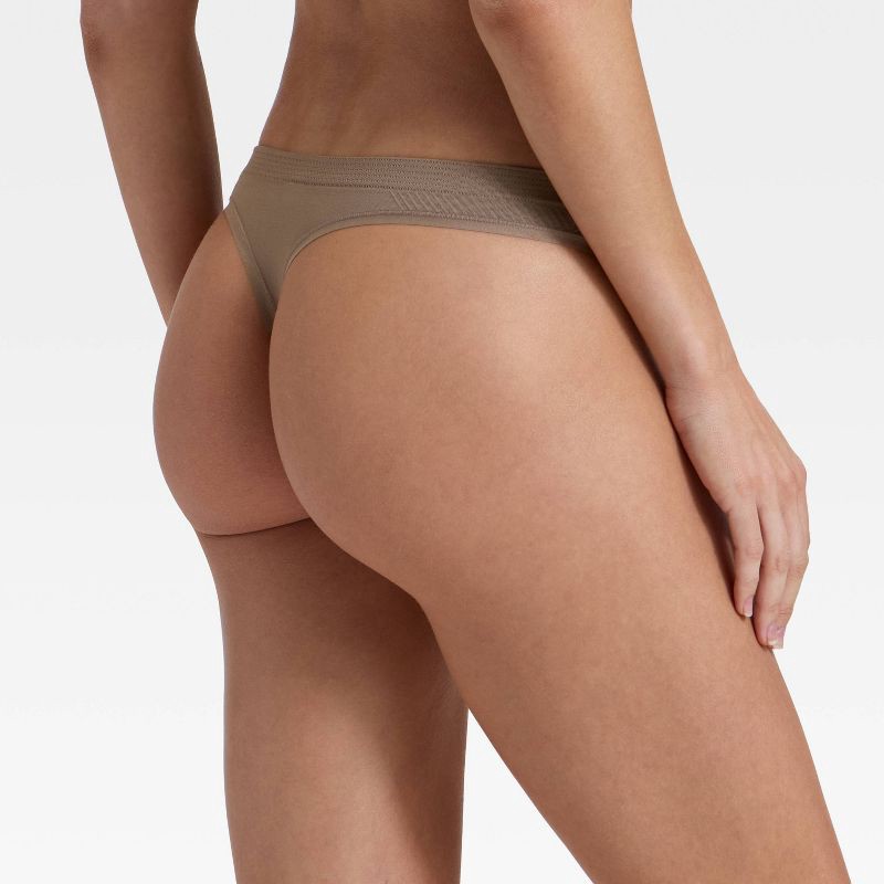 slide 2 of 5, Women's Seamless Thong Underwear - Auden™ Dark Gray XL, 1 ct
