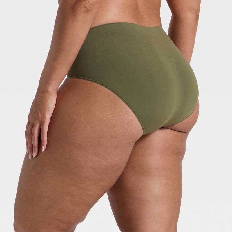 slide 5 of 5, Women's Seamless Hipster Underwear - Auden™ Moss Green XS, 1 ct
