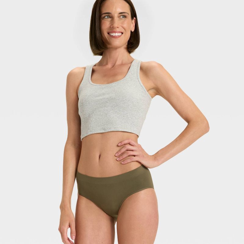 slide 3 of 5, Women's Seamless Hipster Underwear - Auden™ Moss Green XL, 1 ct