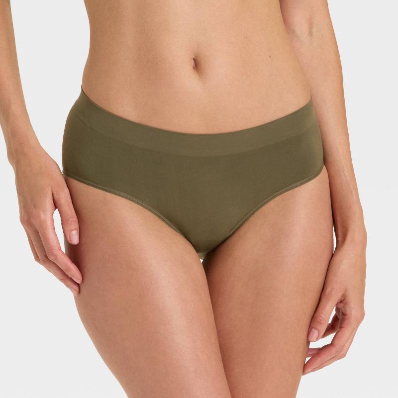 slide 1 of 5, Women's Seamless Hipster Underwear - Auden™ Moss Green XL, 1 ct