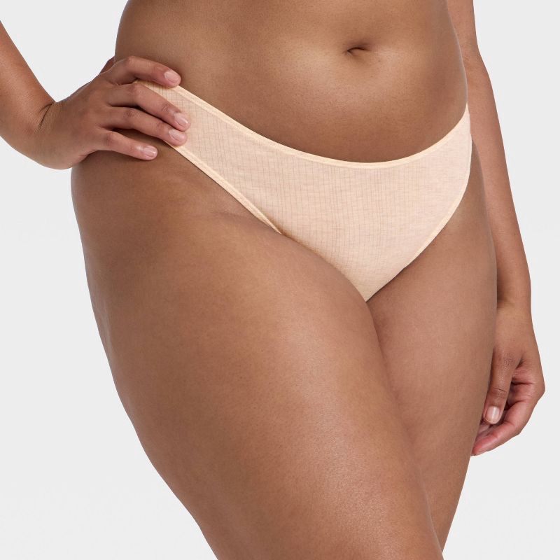 slide 4 of 5, Women's Modal Blend Thong Underwear - Auden™ Oatmeal S, 1 ct