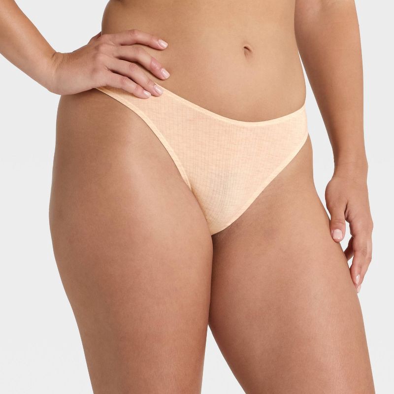 slide 1 of 5, Women's Modal Blend Thong Underwear - Auden™ Oatmeal L, 1 ct