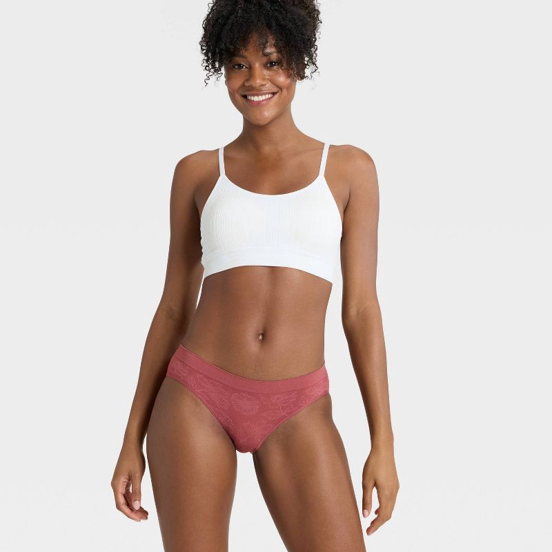 slide 2 of 5, Women's Seamless Bikini Underwear - Auden™ Burgundy XS, 1 ct