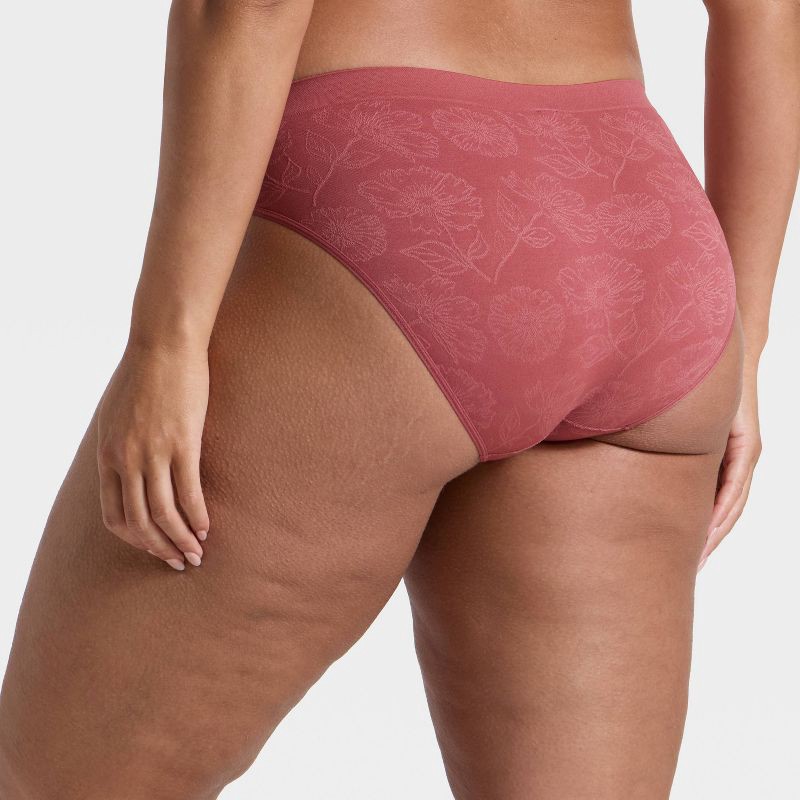slide 5 of 5, Women's Seamless Bikini Underwear - Auden™ Burgundy L, 1 ct