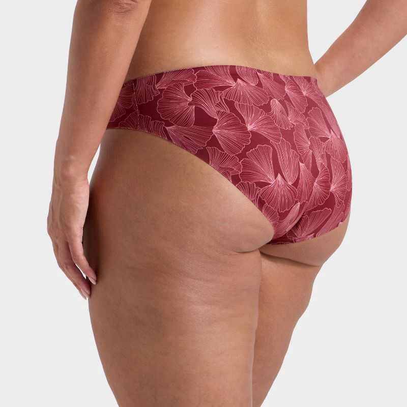 slide 5 of 5, Women's Luxury Collection Bonded Microfiber Bikini Underwear - Auden™ Berry Red Shell Print S, 1 ct