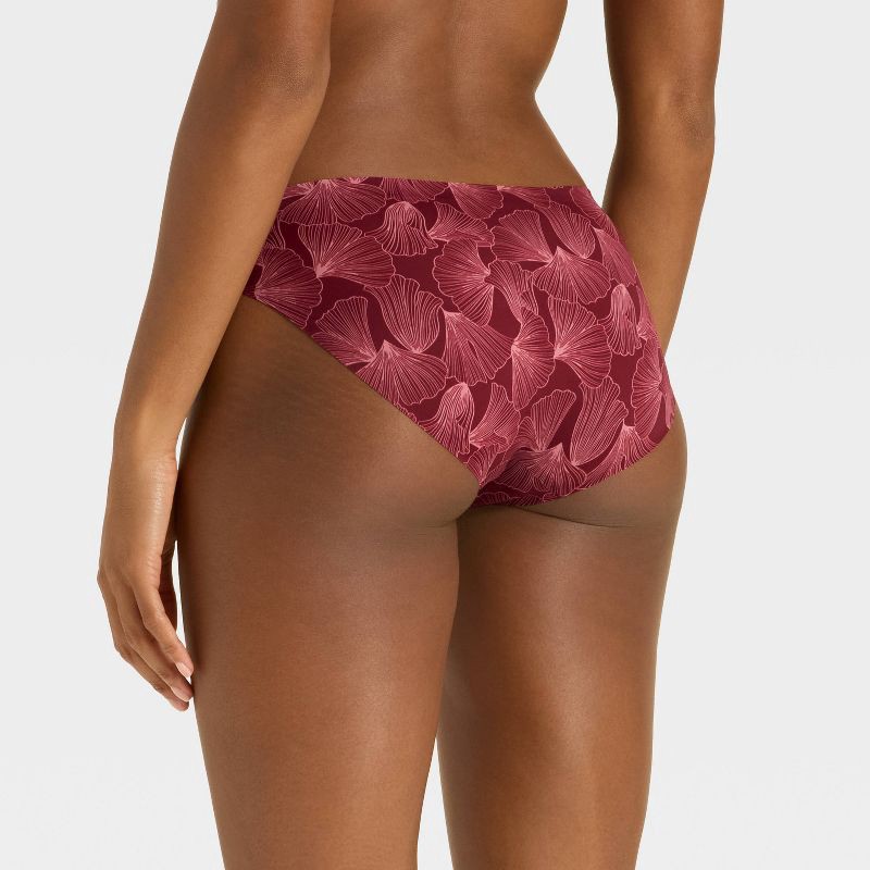 slide 2 of 5, Women's Luxury Collection Bonded Microfiber Bikini Underwear - Auden™ Berry Red Shell Print XL, 1 ct