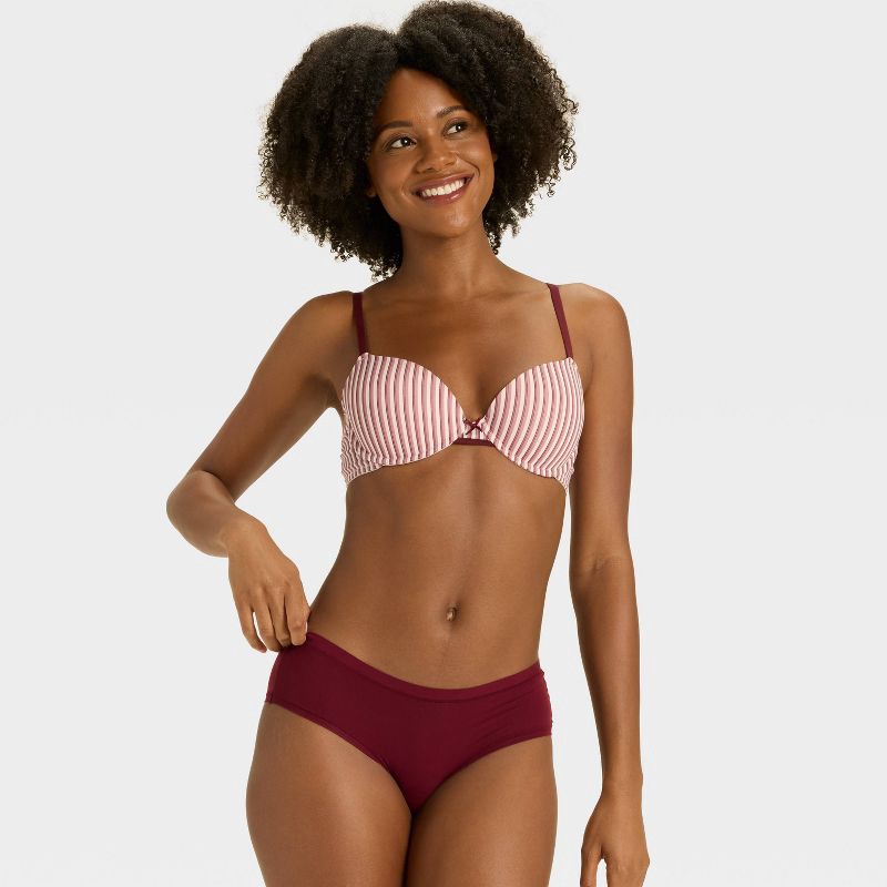 slide 4 of 5, Women's Luxe Stretch Cheeky Underwear - Auden™ Berry Red XS, 1 ct