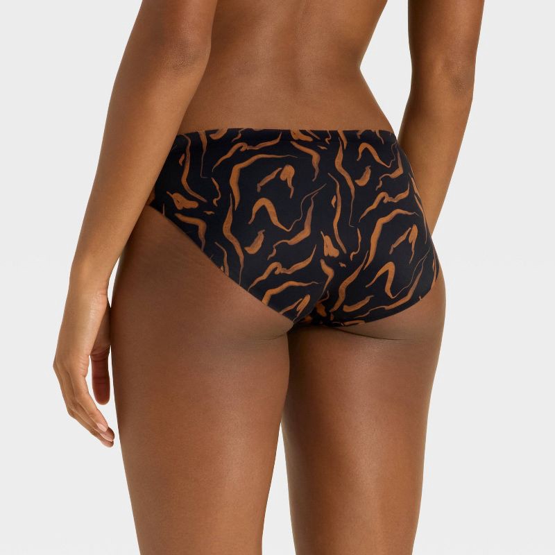 slide 2 of 5, Women's Luxury Collection Bonded Microfiber Bikini Underwear - Auden™ Black Wave Print XS, 1 ct
