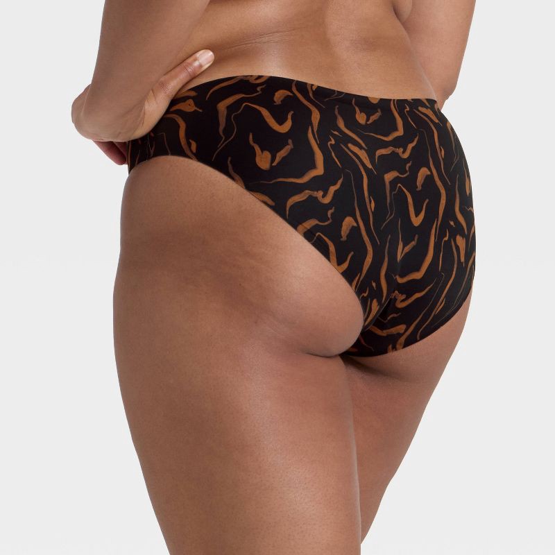 slide 5 of 5, Women's Luxury Collection Bonded Microfiber Bikini Underwear - Auden™ Black Wave Print XL, 1 ct