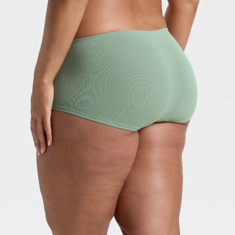 slide 5 of 5, Women's Seamless Boy Shorts Underwear - Auden™ Green XS, 1 ct
