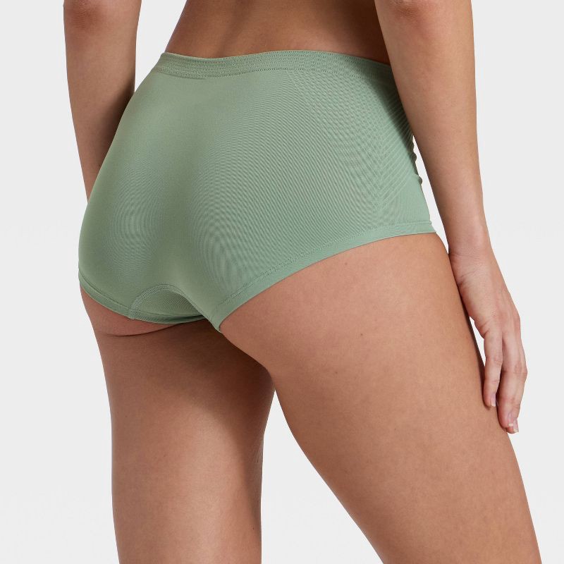 slide 2 of 5, Women's Seamless Boy Shorts Underwear - Auden™ Green S, 1 ct