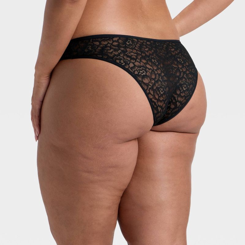 slide 5 of 5, Women's Rose Lace Cheeky Underwear - Auden™ Black XL, 1 ct