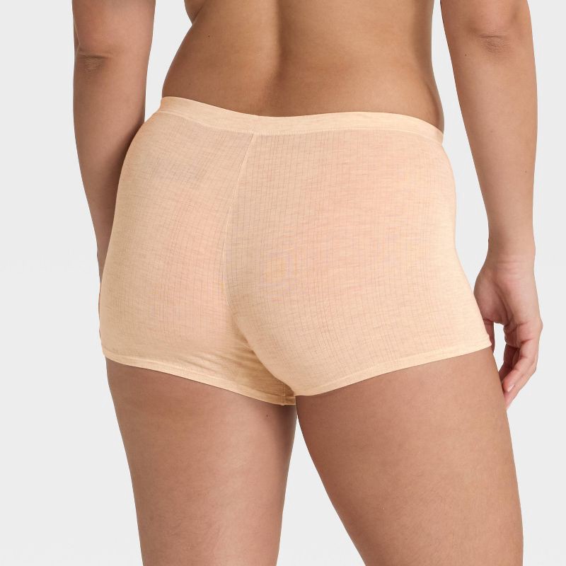 slide 2 of 5, Women's Modal Blend Boy Shorts Underwear - Auden™ Heathered Oatmeal XS, 1 ct