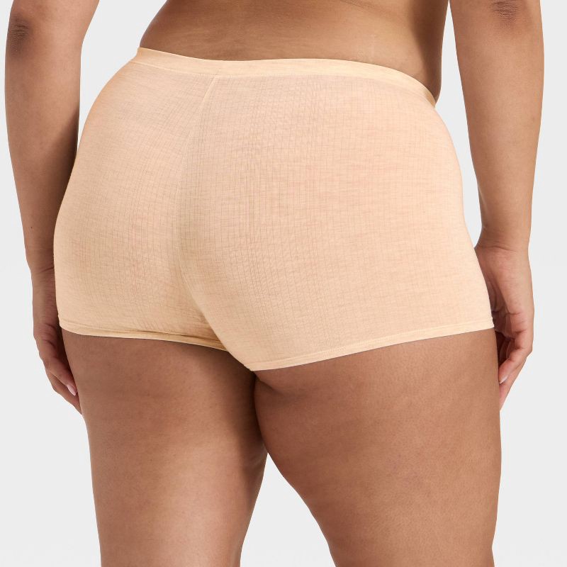 slide 4 of 5, Women's Modal Blend Boy Shorts Underwear - Auden™ Heathered Oatmeal XS, 1 ct