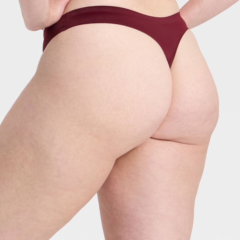 slide 5 of 5, Women's Luxury Collection Bonded Invisible Edge Thong Underwear - Auden™ Berry Red L, 1 ct