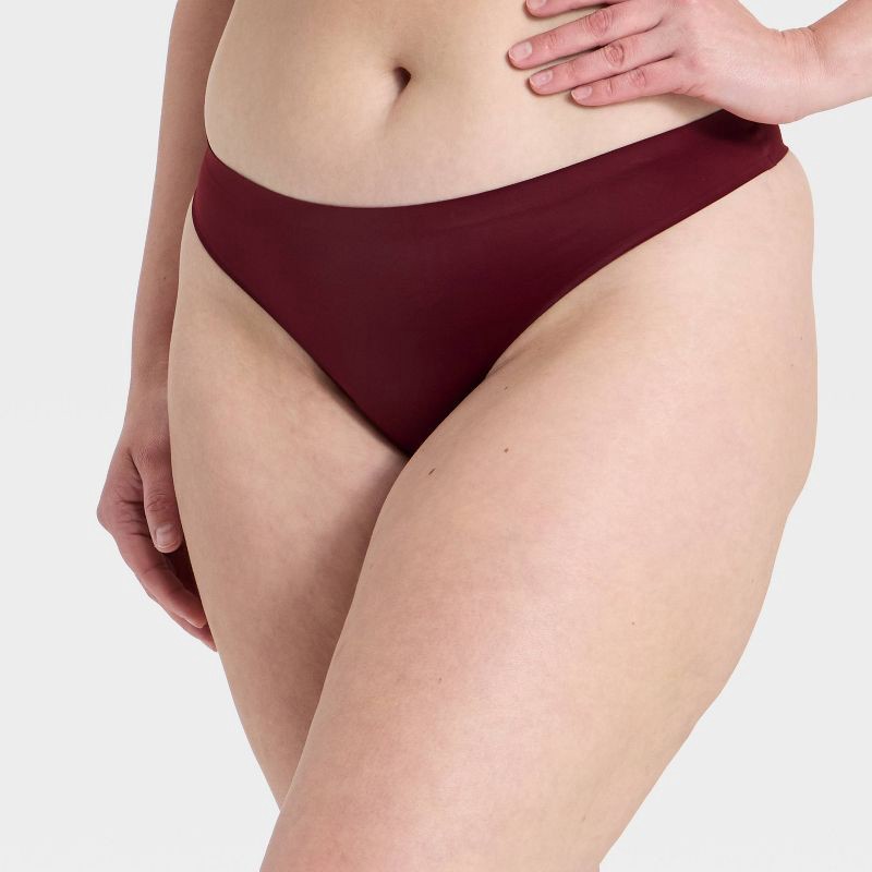 slide 4 of 5, Women's Luxury Collection Bonded Invisible Edge Thong Underwear - Auden™ Berry Red XL, 1 ct