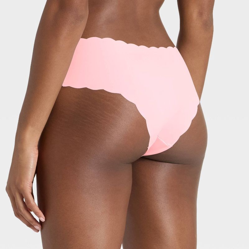 slide 2 of 5, Women's Invisible Edge Scallop Cheeky Underwear - Auden™ Blush XS, 1 ct