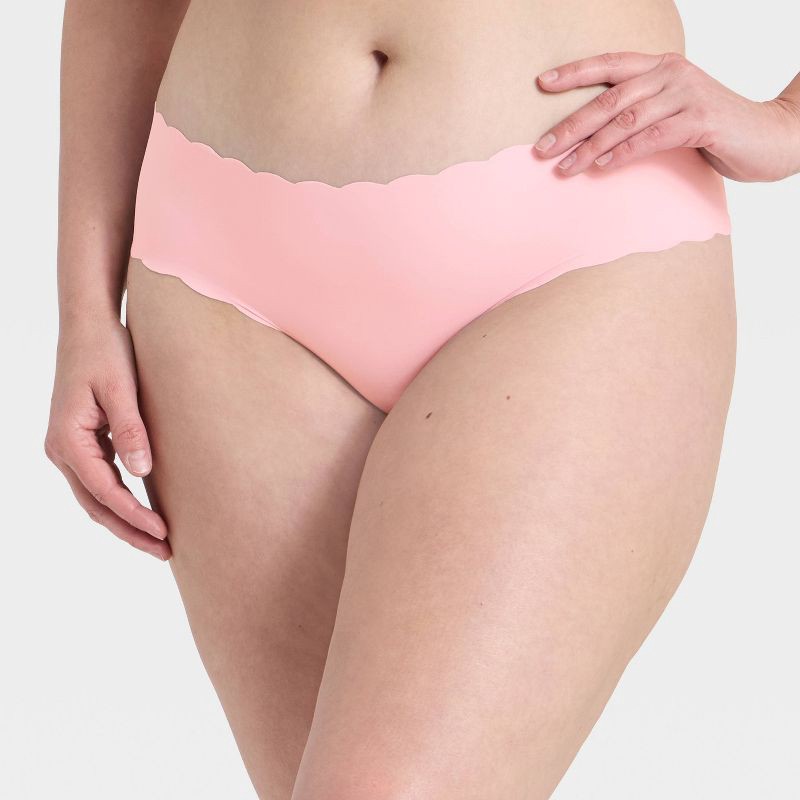 slide 4 of 5, Women's Invisible Edge Scallop Cheeky Underwear - Auden™ Blush S, 1 ct