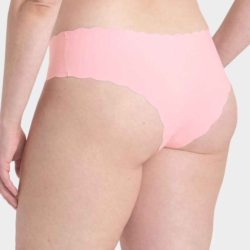 slide 5 of 5, Women's Invisible Edge Scallop Cheeky Underwear - Auden™ Blush M, 1 ct