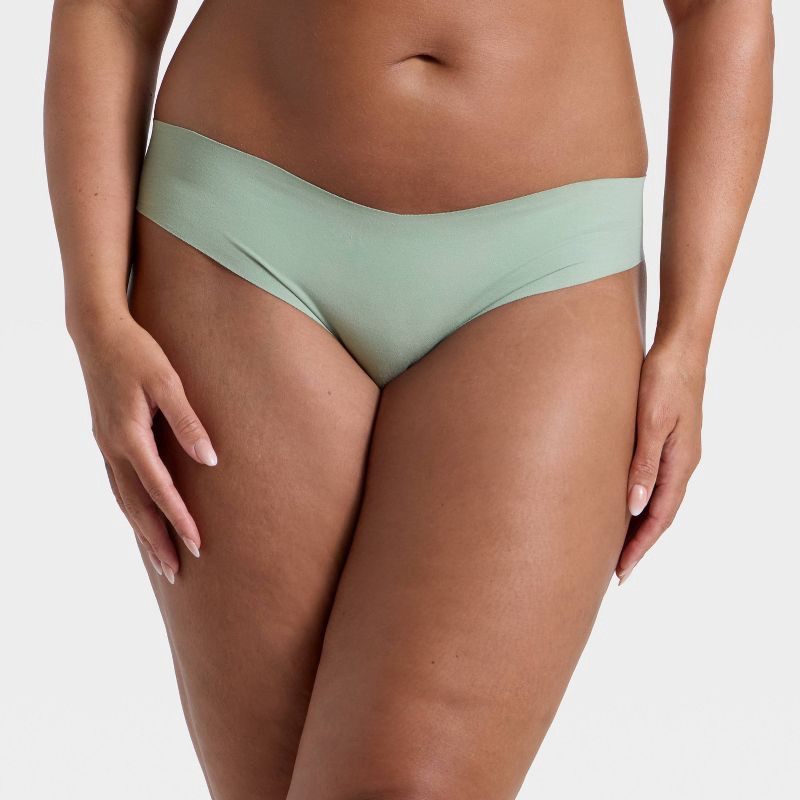 slide 4 of 5, Women's Invisible Edge Cotton Cheeky Bikini Underwear - Auden™ Green XS, 1 ct