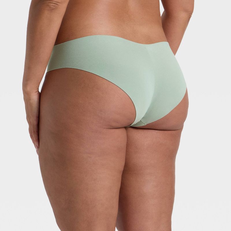 slide 5 of 5, Women's Invisible Edge Cotton Cheeky Bikini Underwear - Auden™ Green M, 1 ct