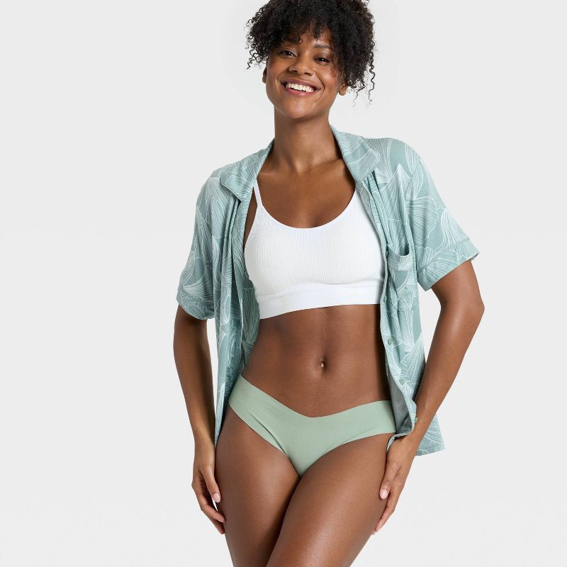 slide 3 of 5, Women's Invisible Edge Cotton Cheeky Bikini Underwear - Auden™ Green XL, 1 ct