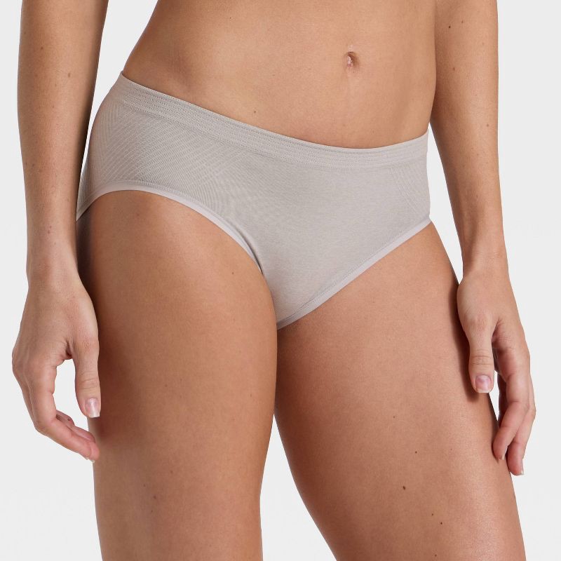 slide 1 of 5, Women's Seamless Hipster Underwear - Auden™ Heathered Gray L, 1 ct