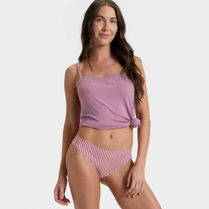 slide 3 of 5, Women's Invisible Edge Thong Underwear - Auden™ Berry Red S, 1 ct