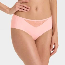 Women's Invisible Edge Lace Hipster Underwear - Auden™ Blush L