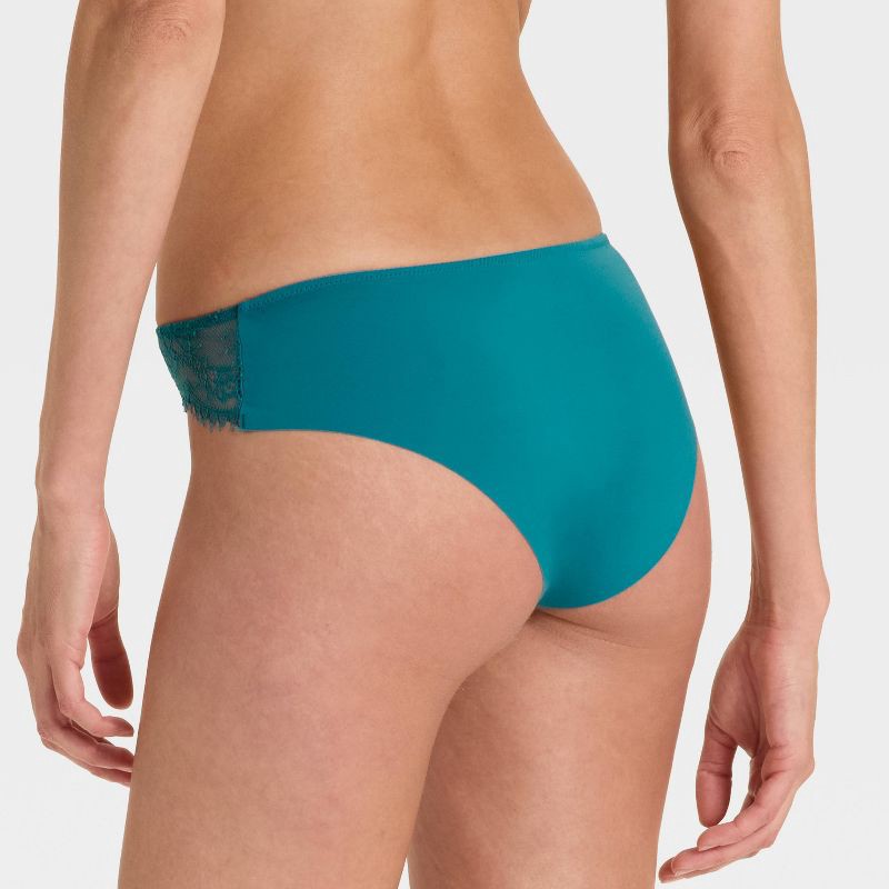 slide 2 of 5, Women's Invisible Edge Lace Cheeky Underwear - Auden™ Teal Blue S, 1 ct
