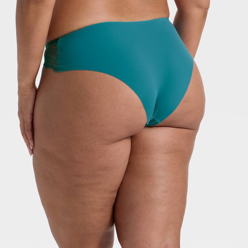 slide 5 of 5, Women's Invisible Edge Lace Cheeky Underwear - Auden™ Teal Blue S, 1 ct